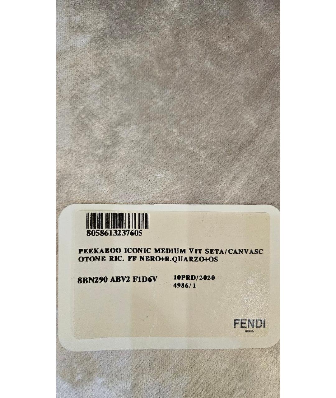 FENDI Черная кожаная сумка с короткими ручками, фото 7