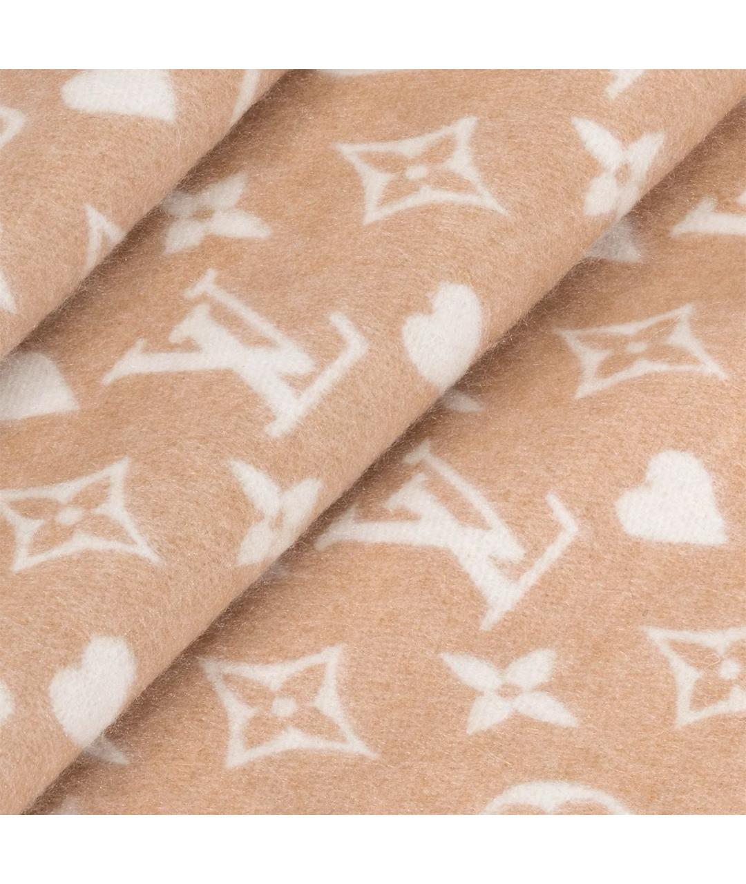 LOUIS VUITTON Бежевый шерстяной шарф, фото 3