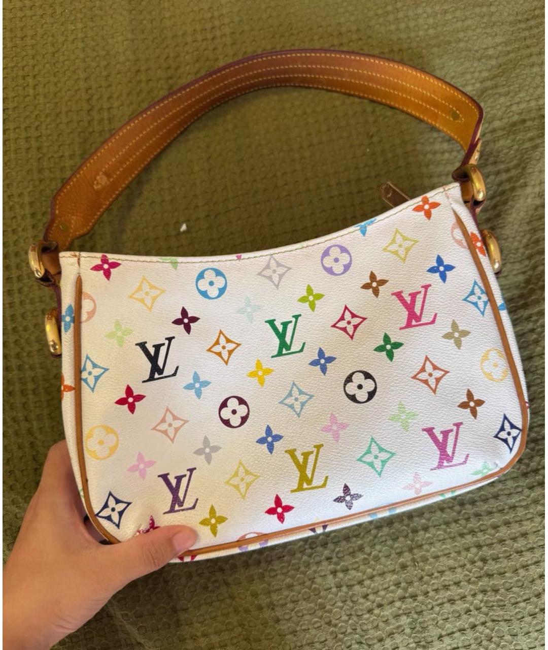 LOUIS VUITTON Белая кожаная сумка через плечо, фото 4