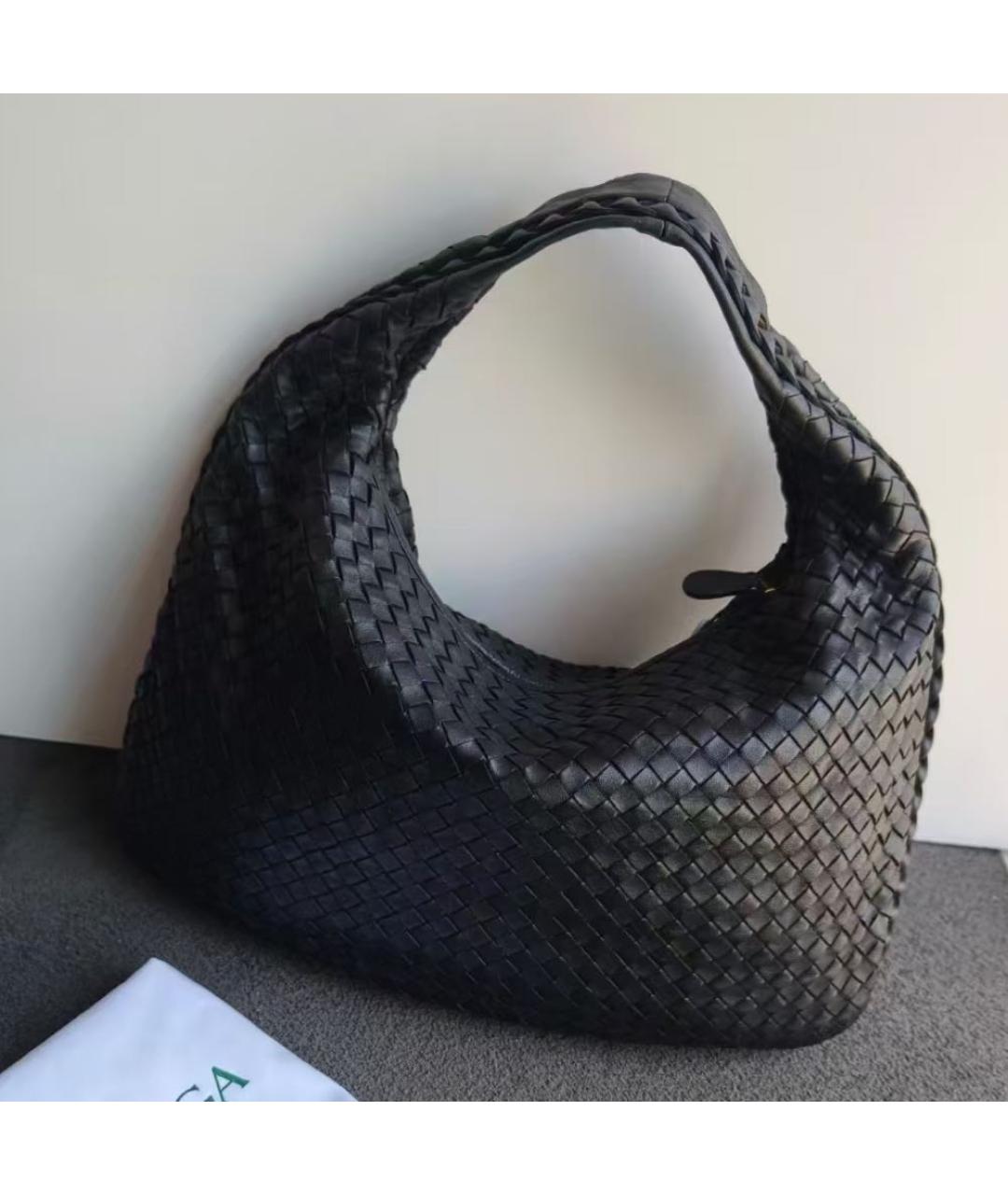 BOTTEGA VENETA Черная кожаная сумка через плечо, фото 5