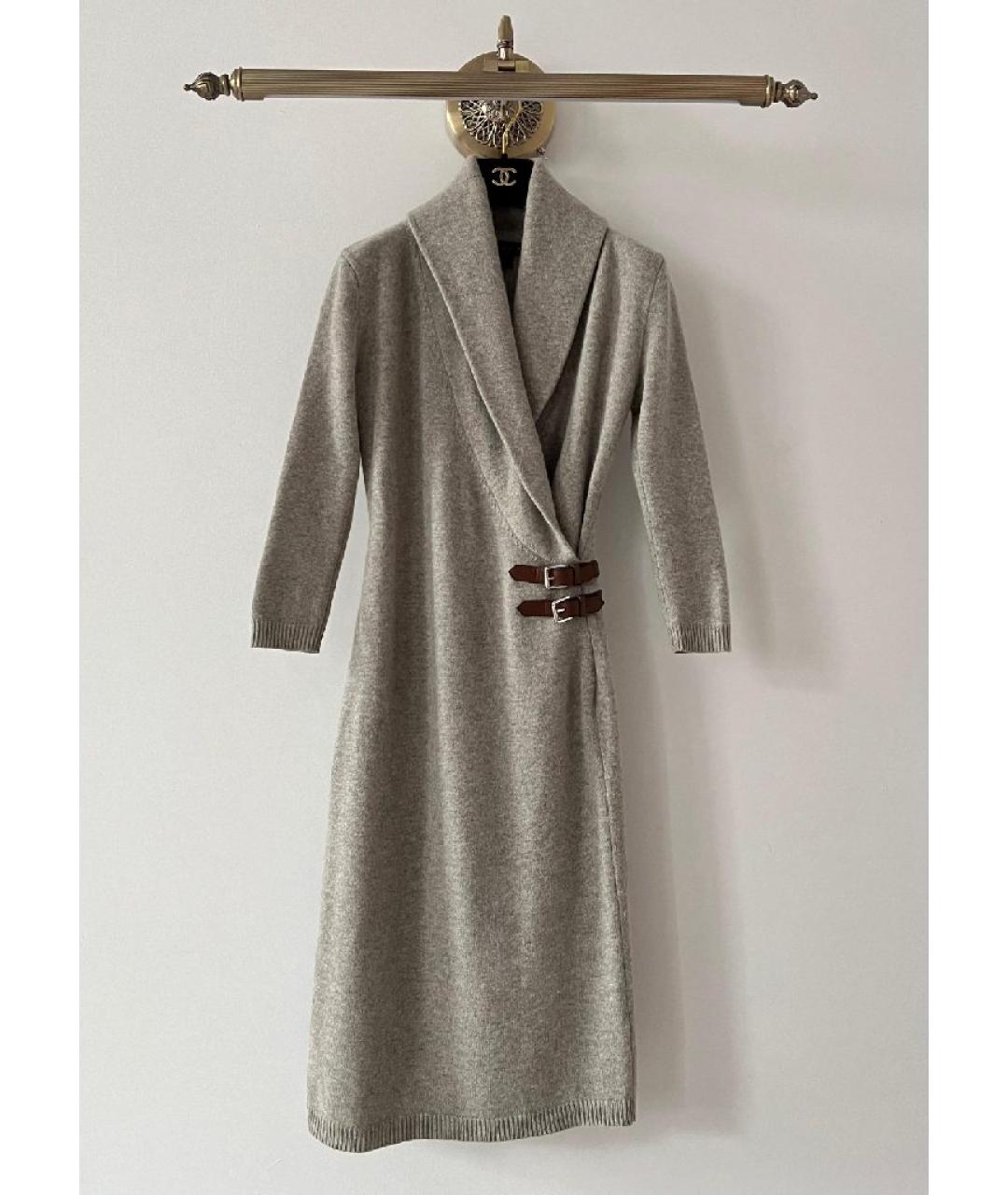 RALPH LAUREN Серое кашемировое повседневное платье, фото 10