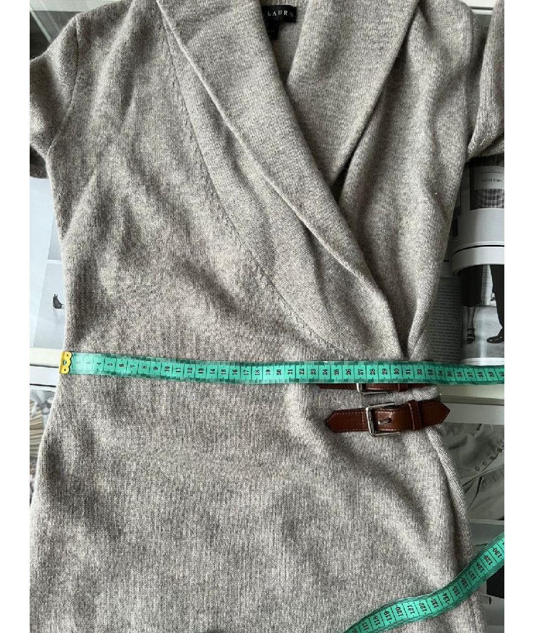 RALPH LAUREN Серое кашемировое повседневное платье, фото 8