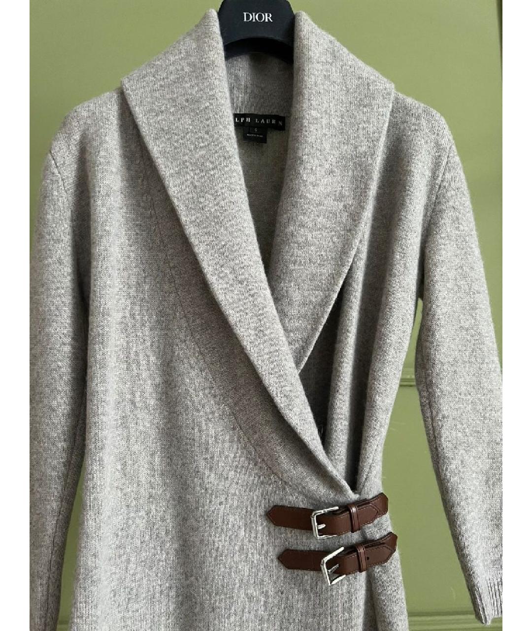 RALPH LAUREN Серое кашемировое повседневное платье, фото 3