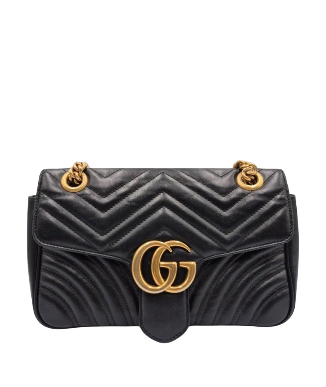 GUCCI Черная кожаная сумка через плечо, фото 1