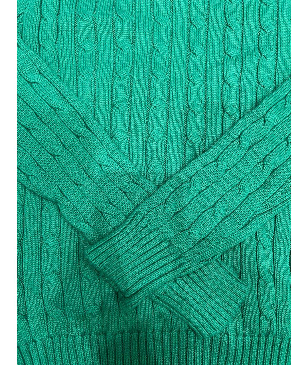 POLO RALPH LAUREN Зеленый хлопковый джемпер / свитер, фото 5