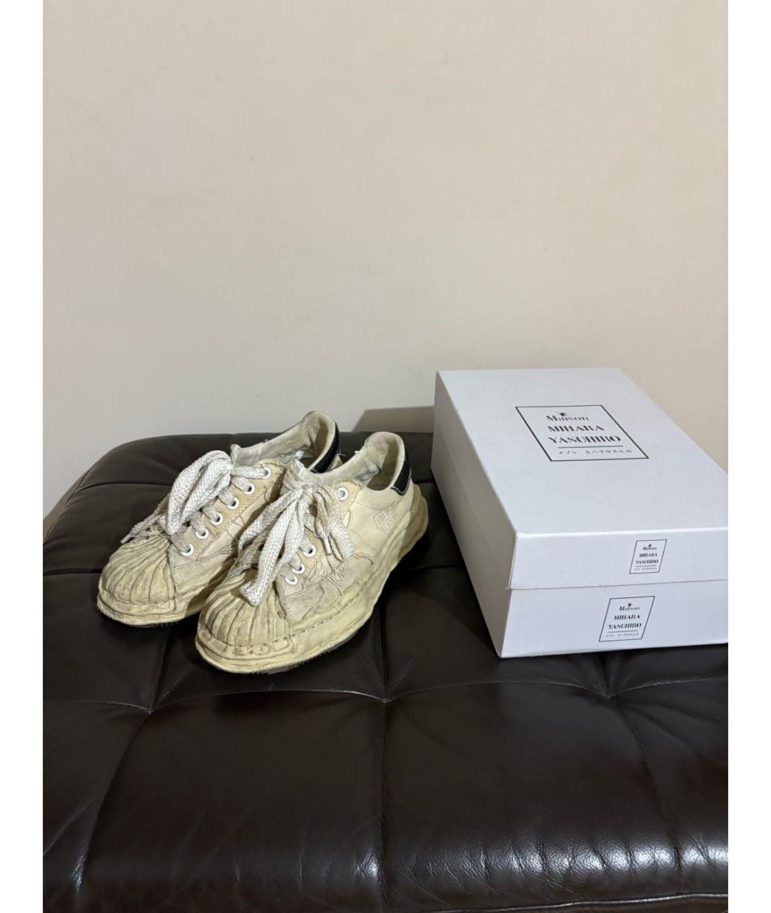 MAISON MIHARA YASUHIRO Бежевые низкие кроссовки / кеды, фото 3
