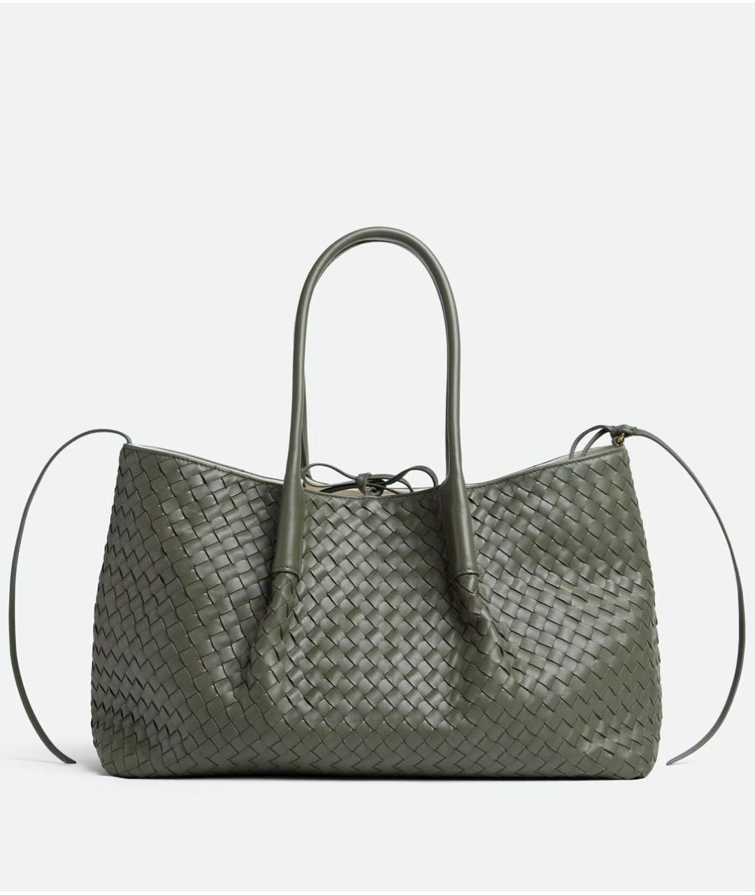 BOTTEGA VENETA Зеленая кожаная сумка с короткими ручками, фото 7