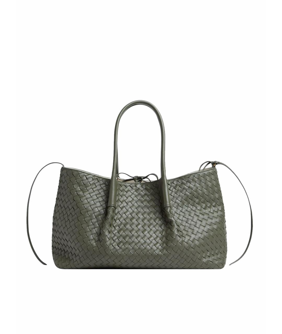 BOTTEGA VENETA Зеленая кожаная сумка с короткими ручками, фото 1