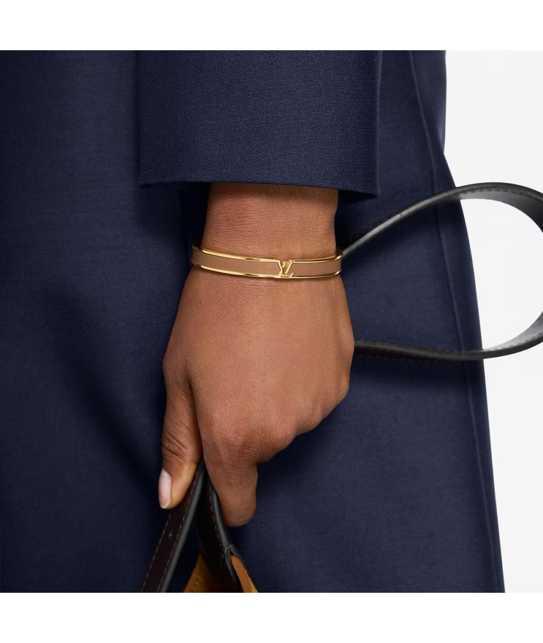LOUIS VUITTON Коричневый металлический браслет, фото 3