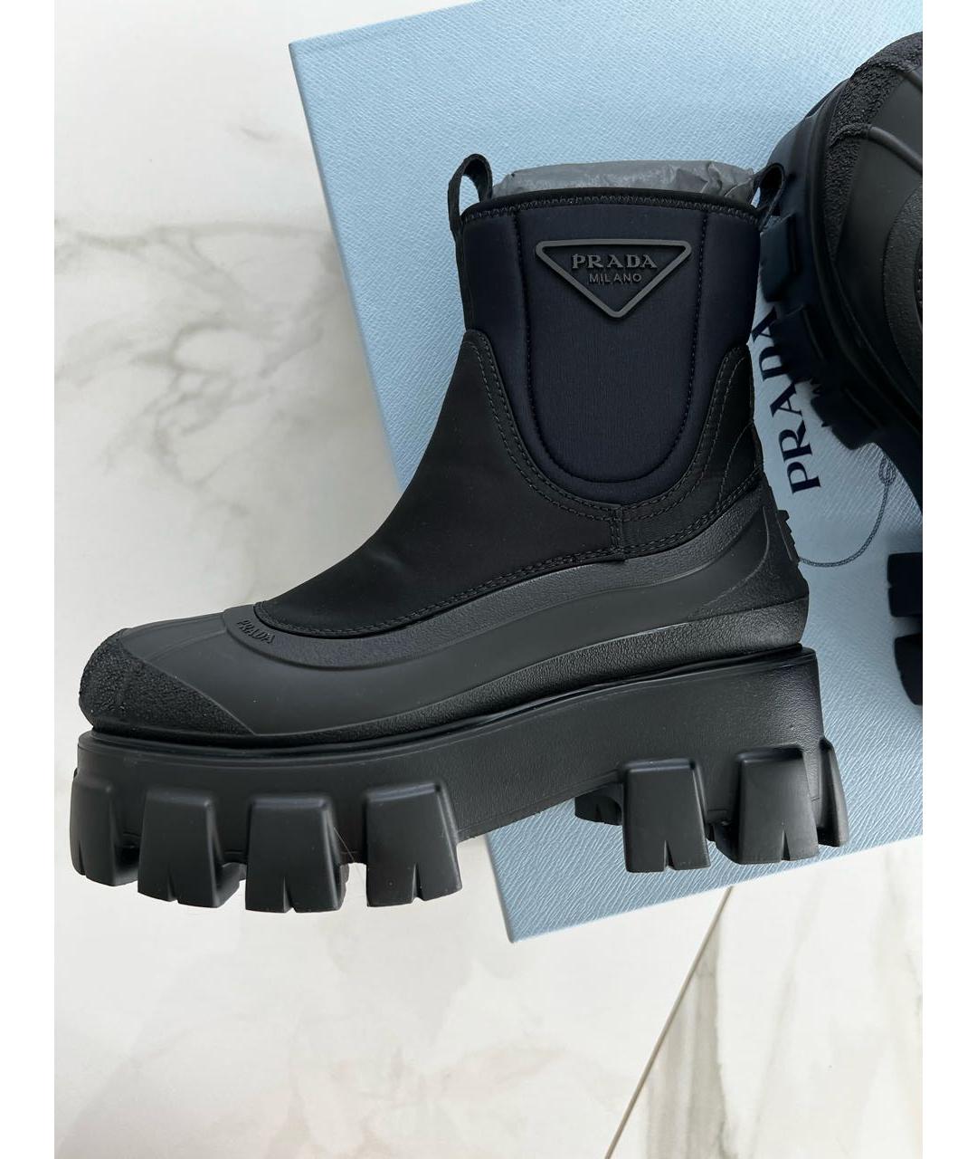 PRADA Черные неопреновые ботинки, фото 4