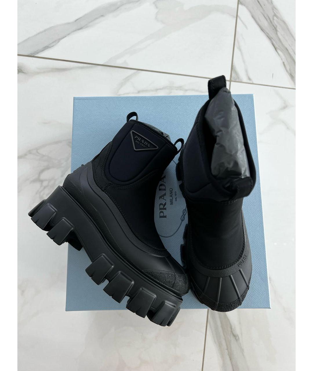 PRADA Черные неопреновые ботинки, фото 3
