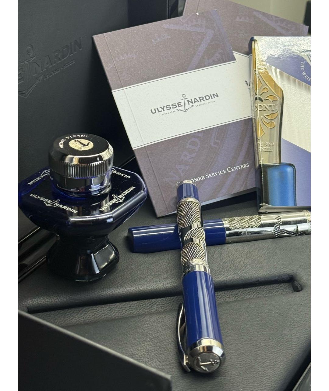 Ulysse Nardin Синяя перьевая ручка, фото 3