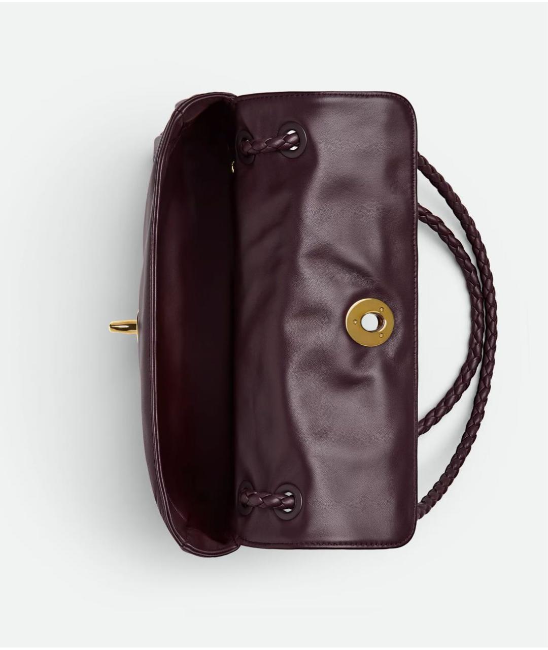 BOTTEGA VENETA Бордовая кожаная сумка через плечо, фото 3