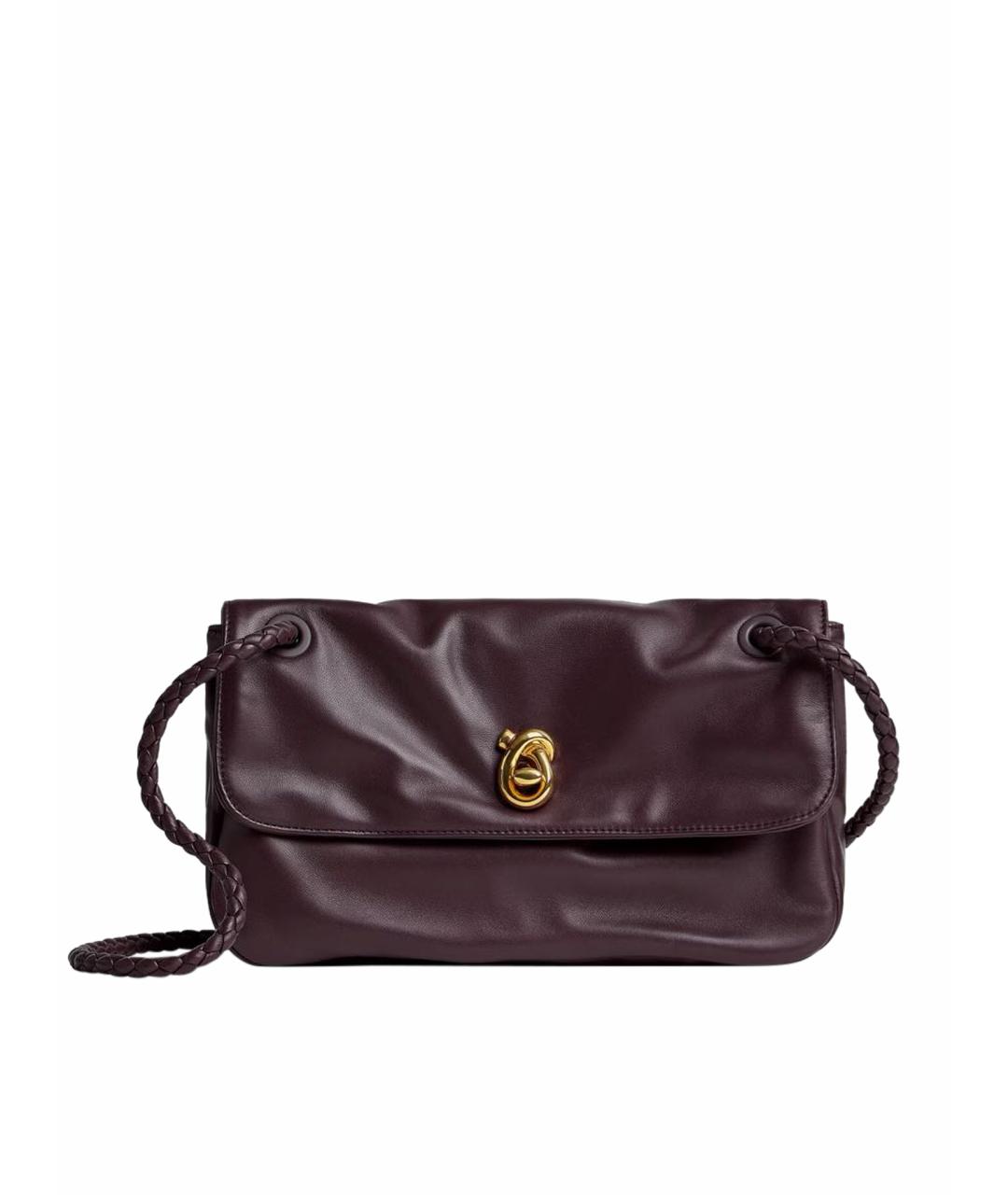 BOTTEGA VENETA Бордовая кожаная сумка через плечо, фото 1