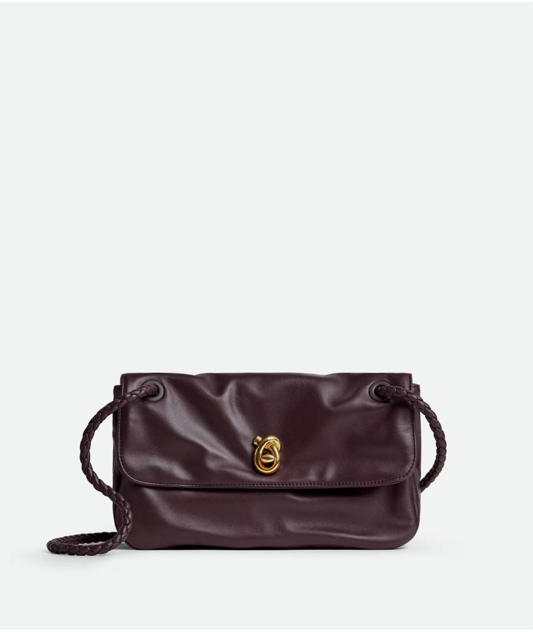 BOTTEGA VENETA Бордовая кожаная сумка через плечо, фото 6