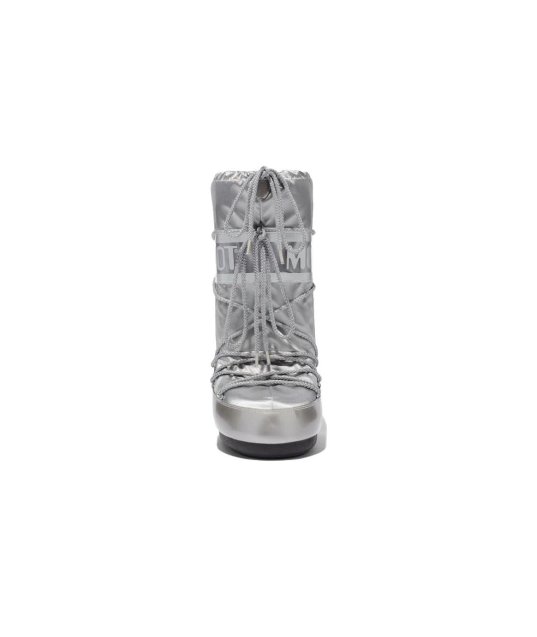 MOON BOOT Серебряные синтетические сапоги, фото 2