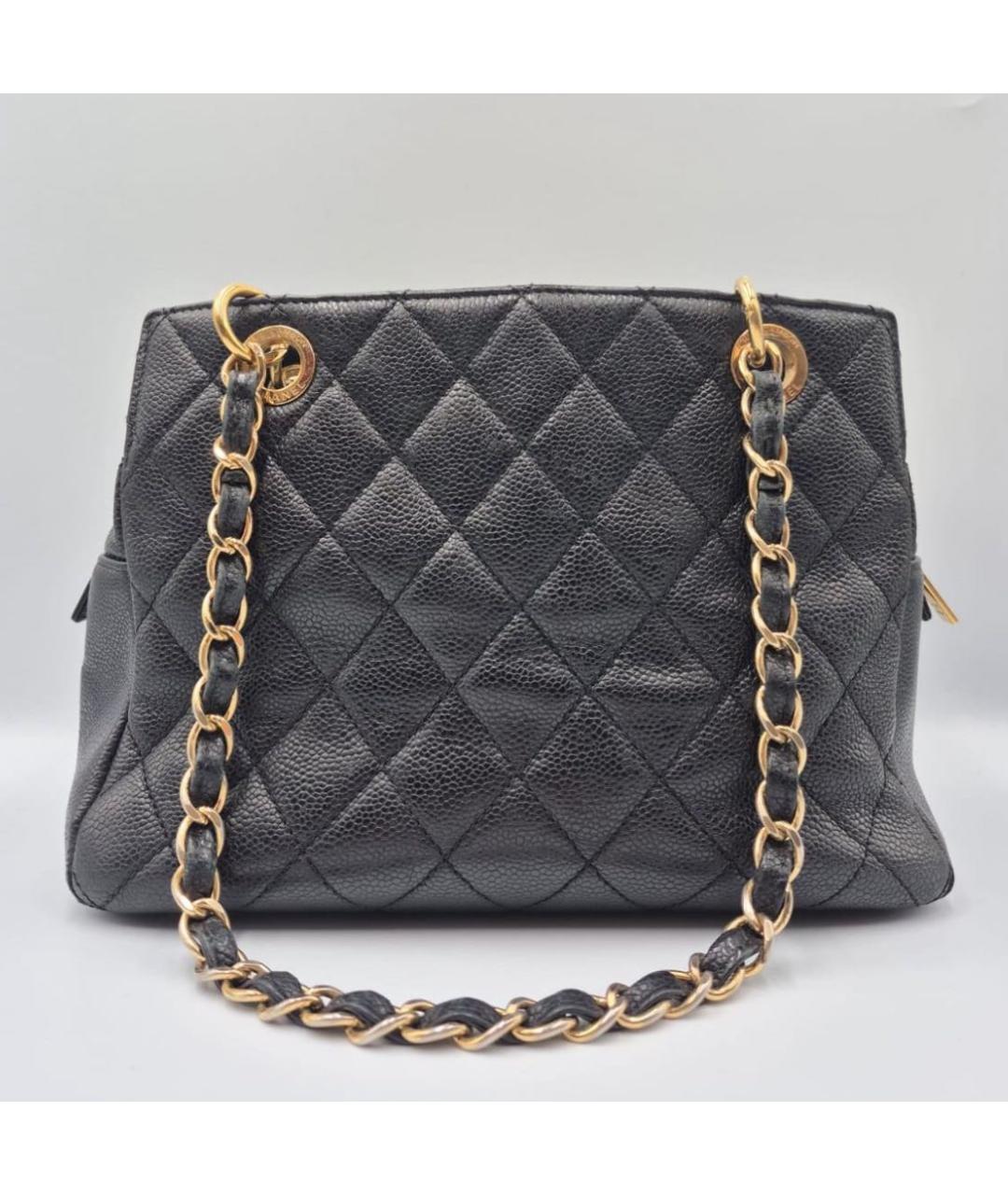 CHANEL Черная кожаная сумка через плечо, фото 2