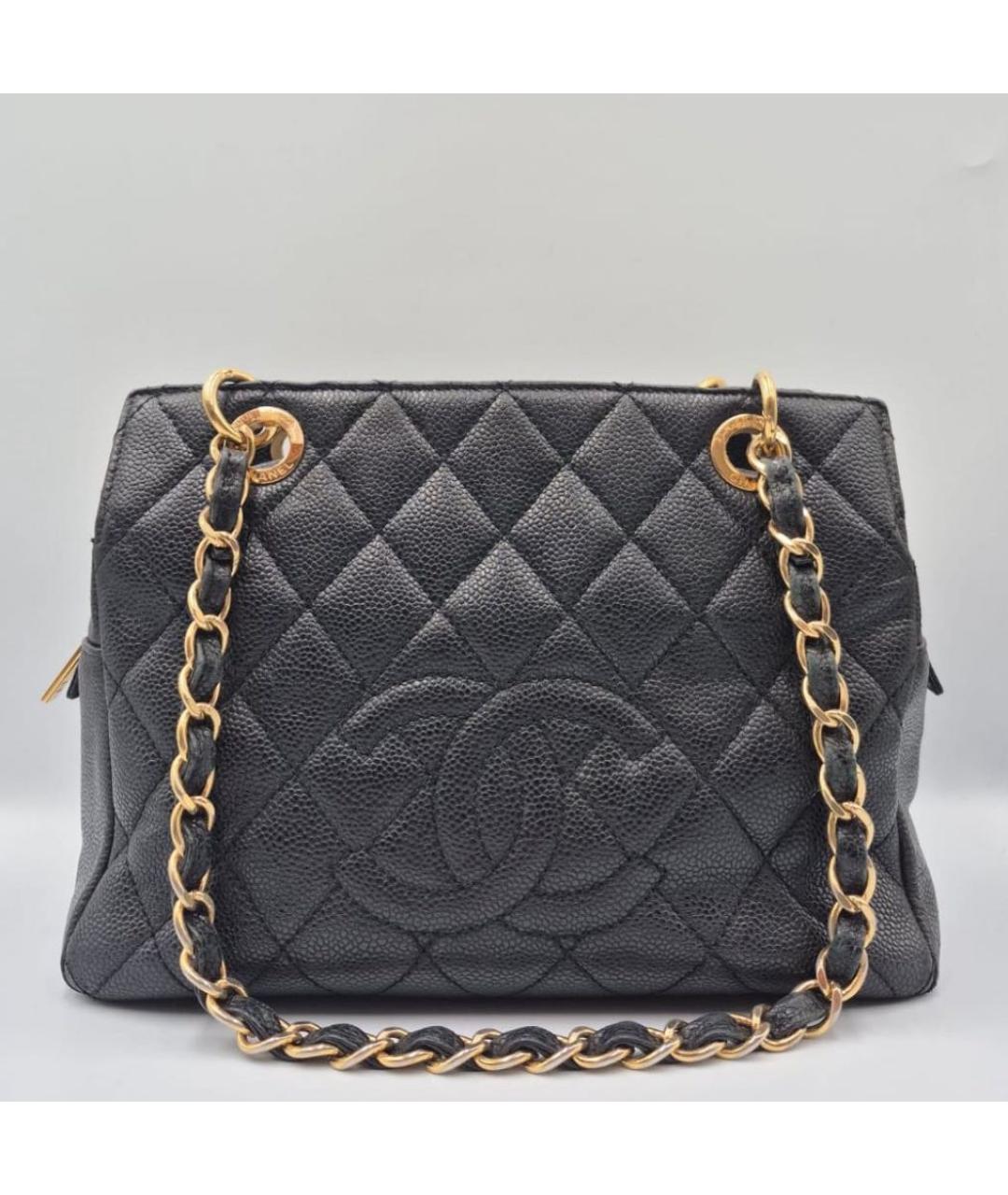 CHANEL Черная кожаная сумка через плечо, фото 5