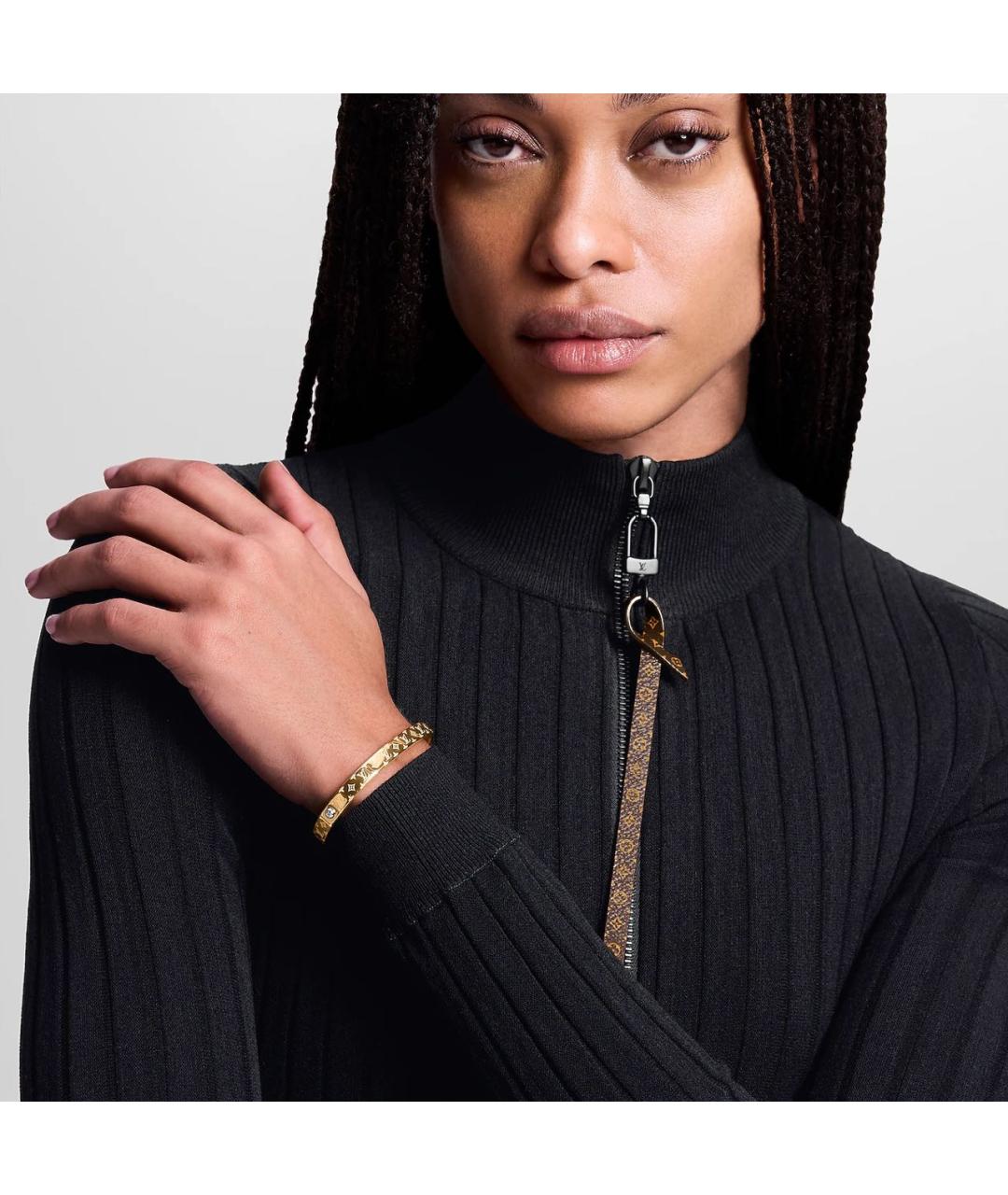 LOUIS VUITTON Золотой металлический браслет, фото 4