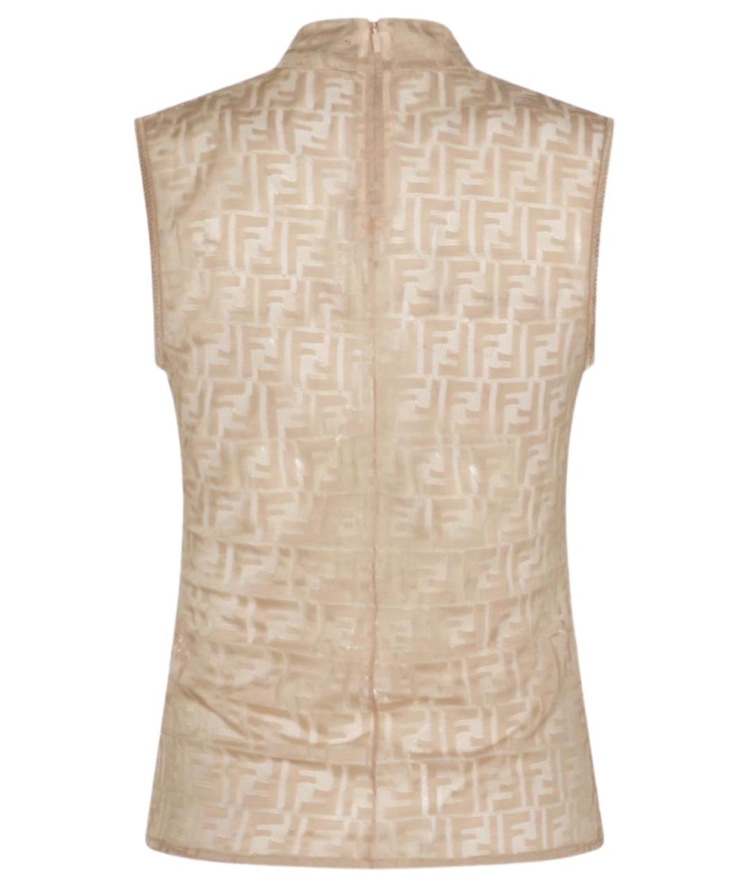 FENDI Бежевая полиамидовая майка, фото 2