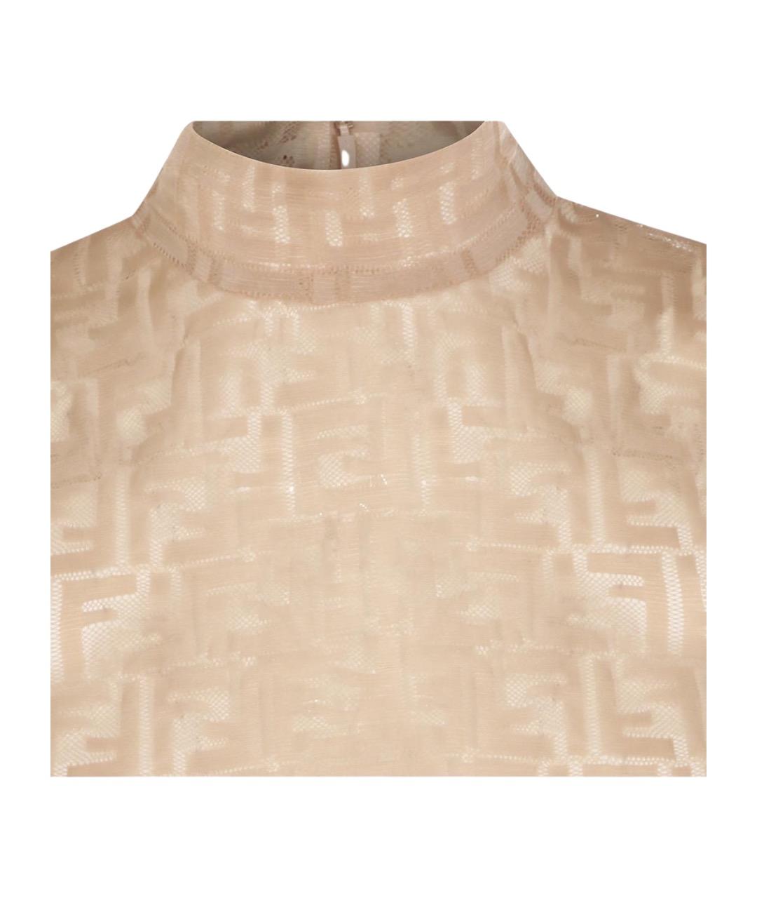 FENDI Бежевая полиамидовая майка, фото 3
