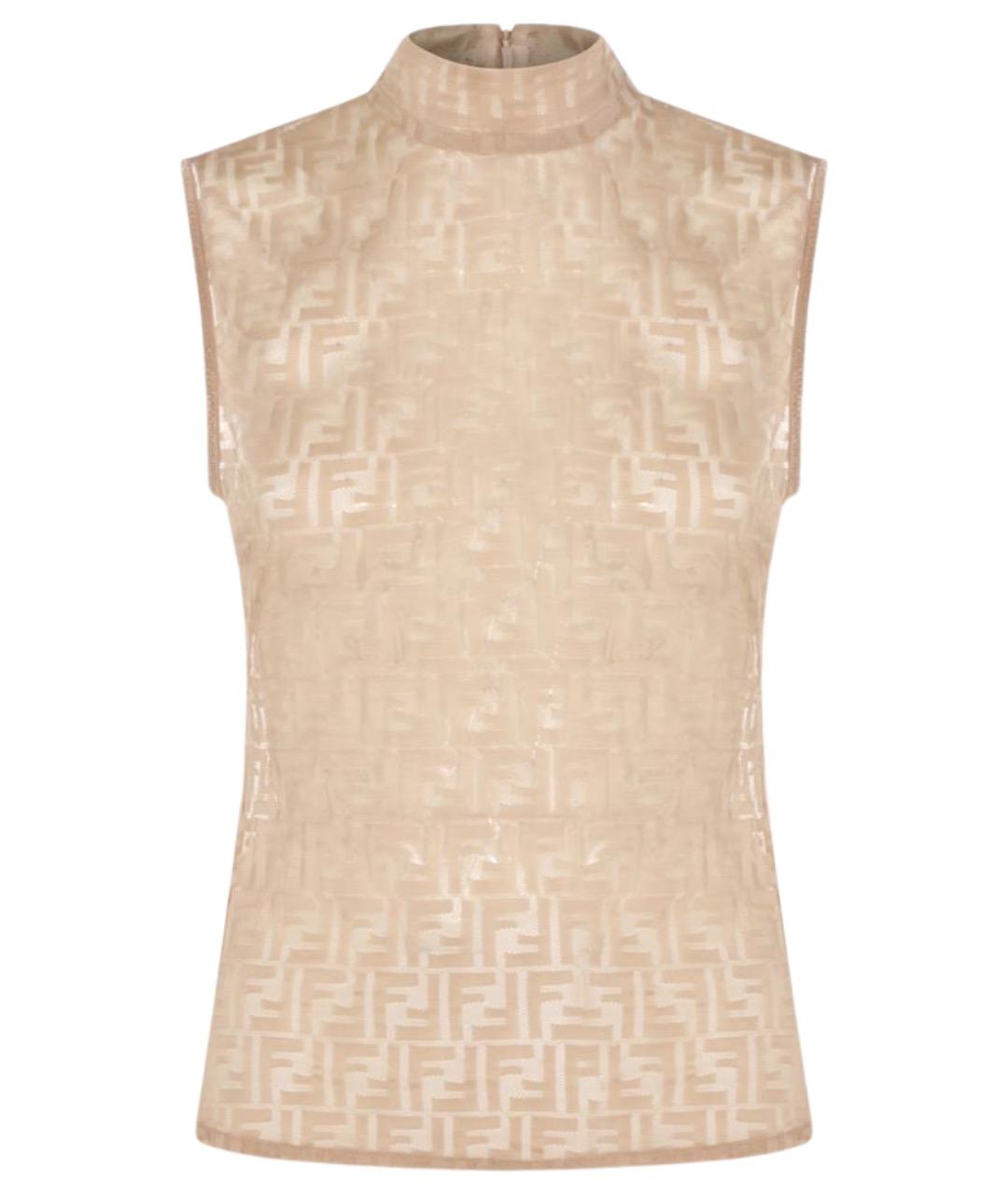FENDI Бежевая полиамидовая майка, фото 1