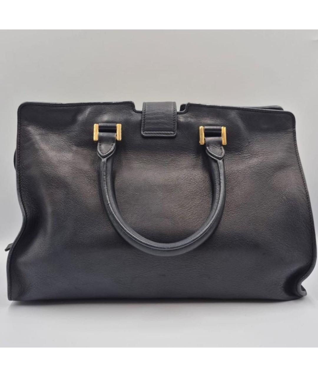 SAINT LAURENT Черная кожаная сумка с короткими ручками, фото 3