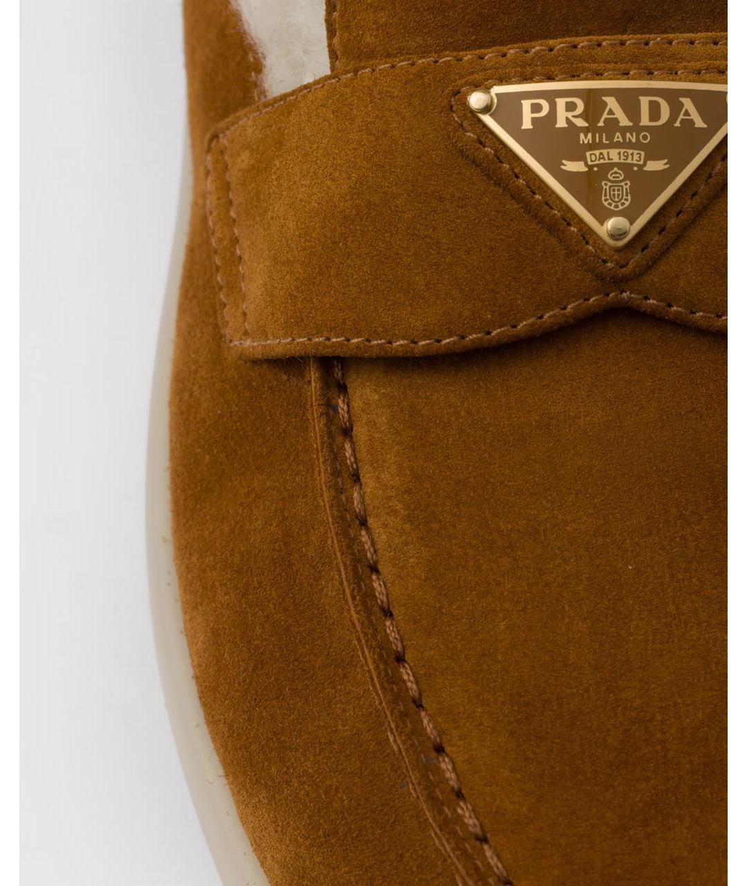 PRADA Коричневые замшевые лоферы, фото 5