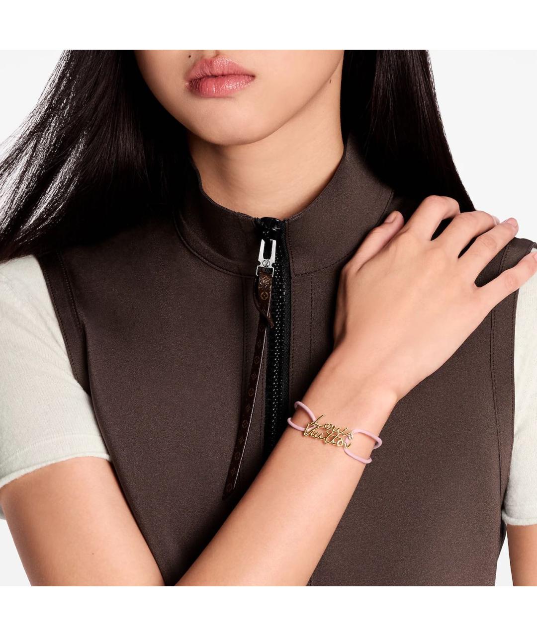 LOUIS VUITTON Розовый металлический браслет, фото 4