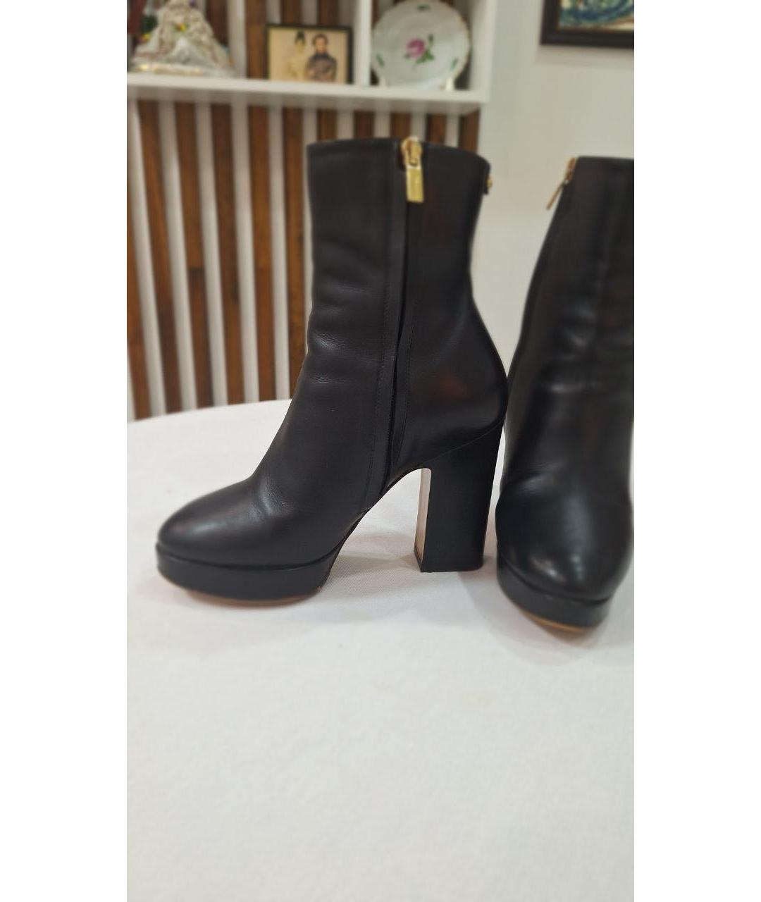 FERRAGAMO Черные кожаные ботильоны, фото 2