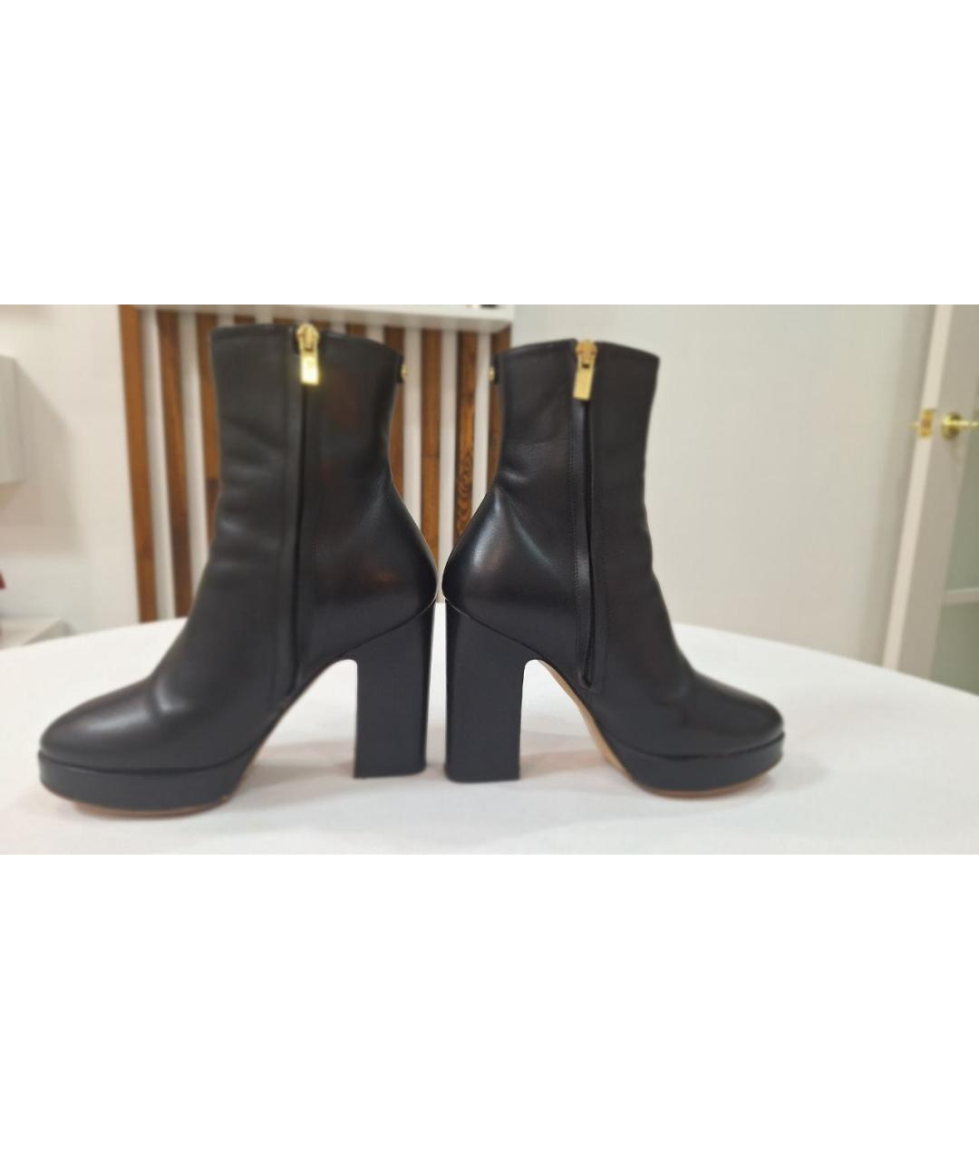 FERRAGAMO Черные кожаные ботильоны, фото 4