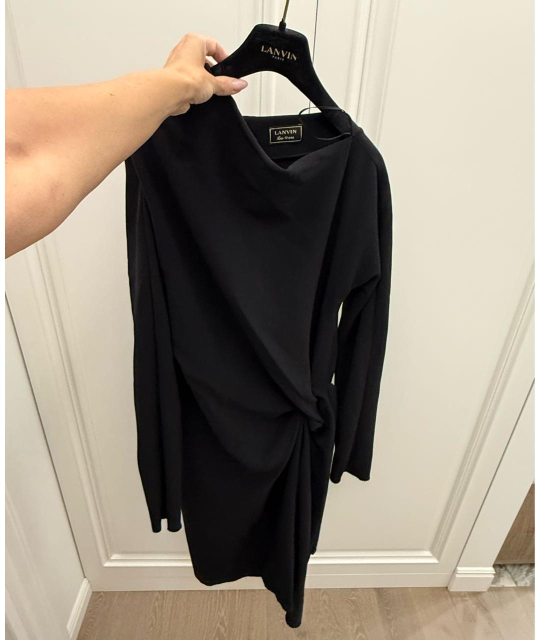 LANVIN Черное шерстяное вечернее платье, фото 5