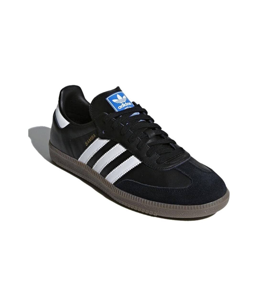 ADIDAS Черные кожаные кроссовки, фото 2