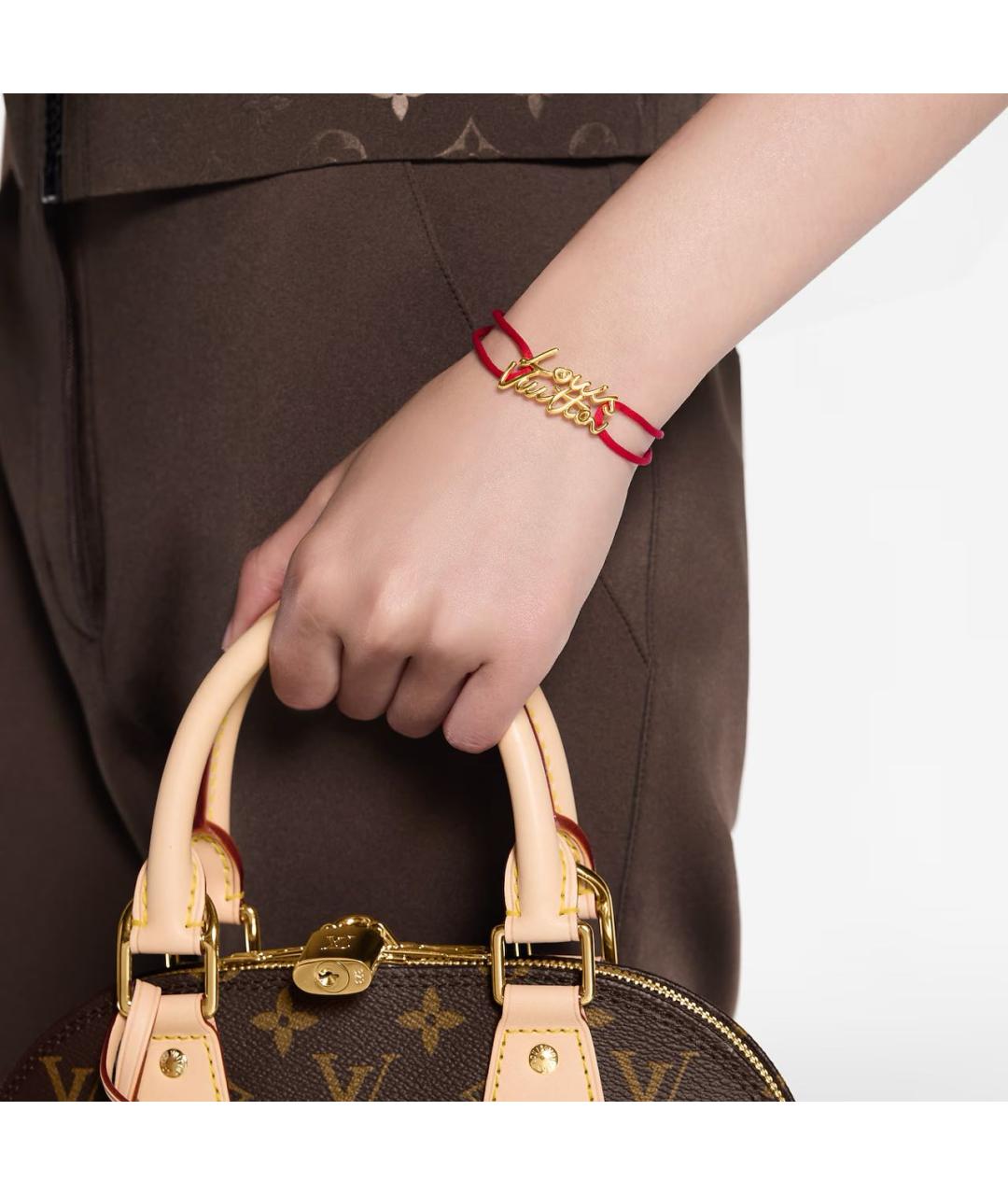 LOUIS VUITTON Красный металлический браслет, фото 3