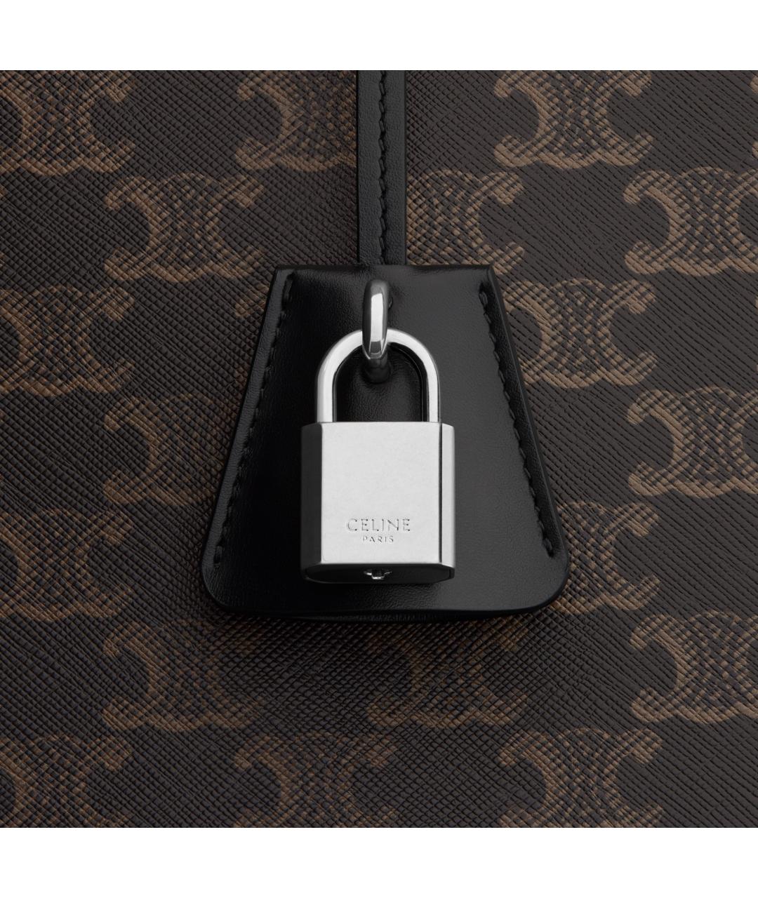 CELINE Коричневая кожаная сумка на плечо, фото 4