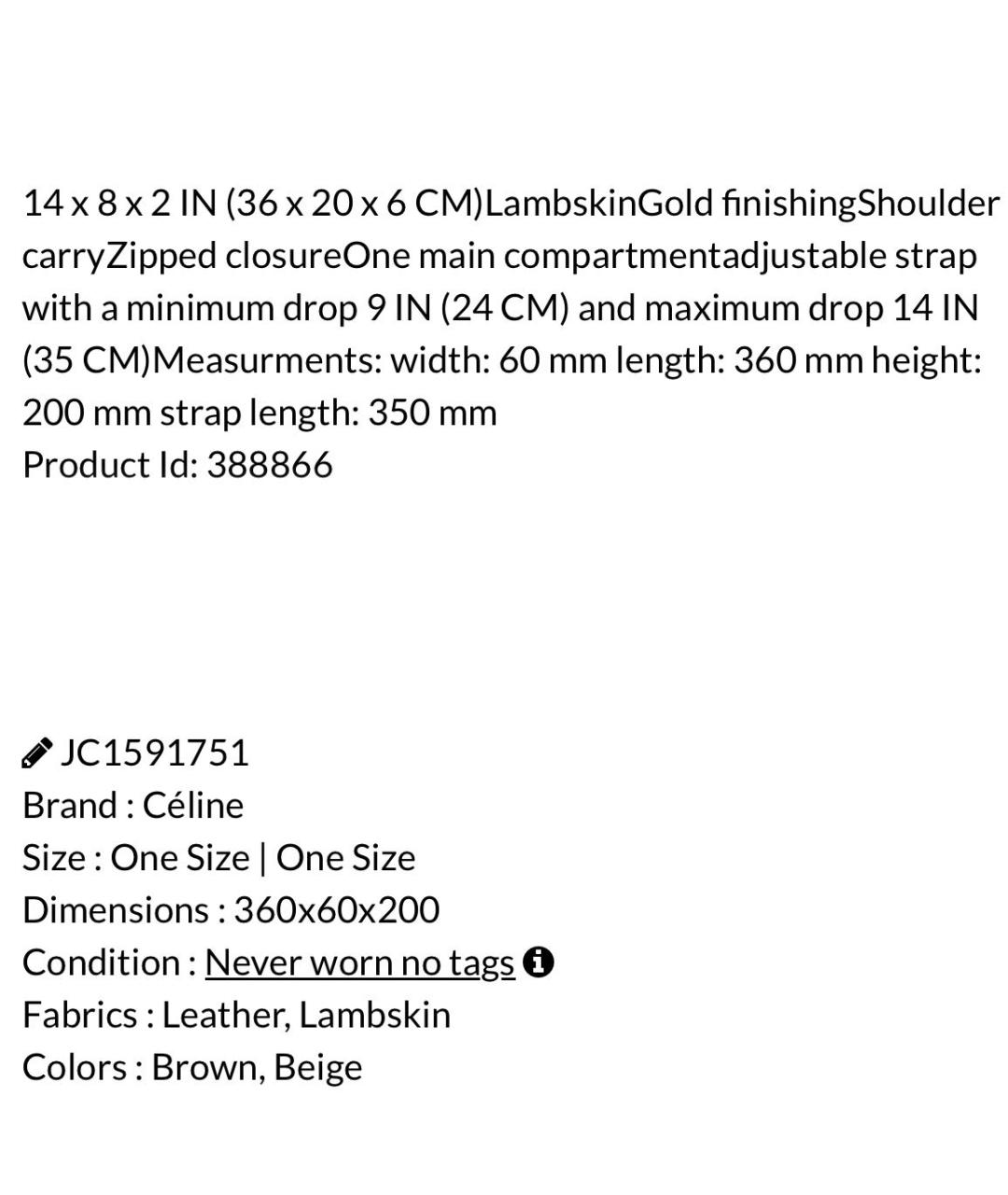 CELINE Бежевая сумка с короткими ручками, фото 8