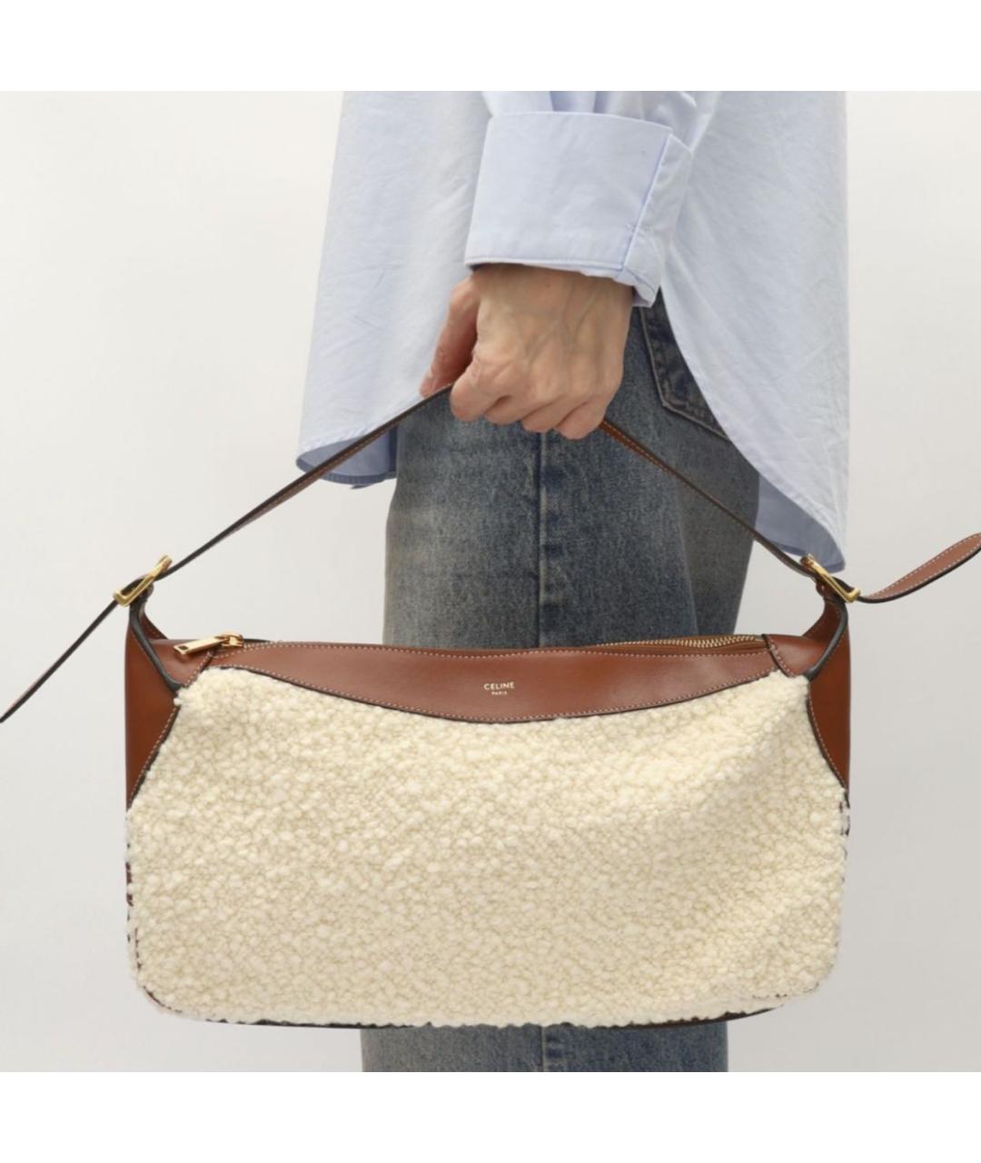 CELINE Бежевая сумка с короткими ручками, фото 7