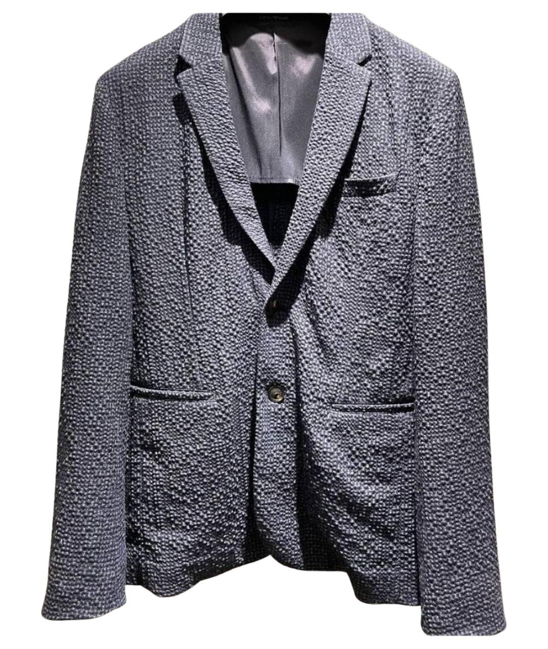 EMPORIO ARMANI Темно-синий шерстяной пиджак, фото 1