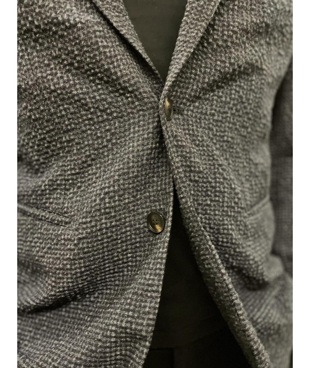 EMPORIO ARMANI Темно-синий шерстяной пиджак, фото 4