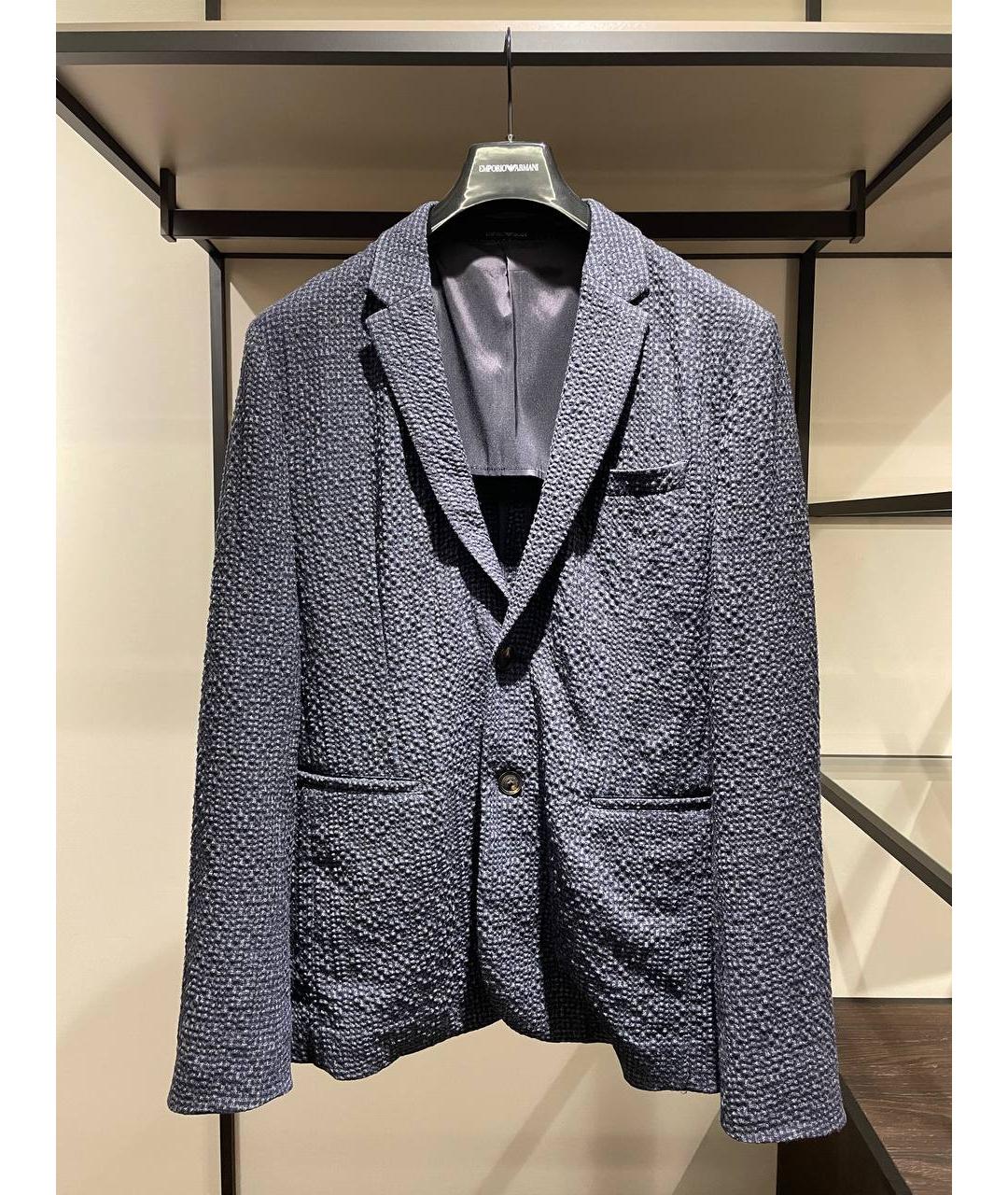 EMPORIO ARMANI Темно-синий шерстяной пиджак, фото 10