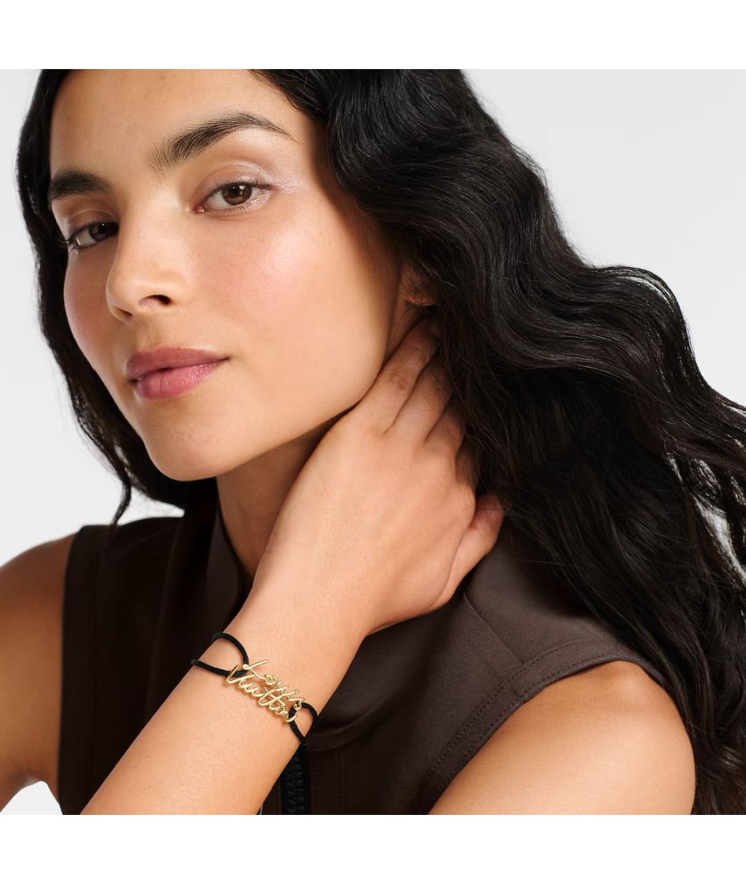 LOUIS VUITTON Черный металлический браслет, фото 3