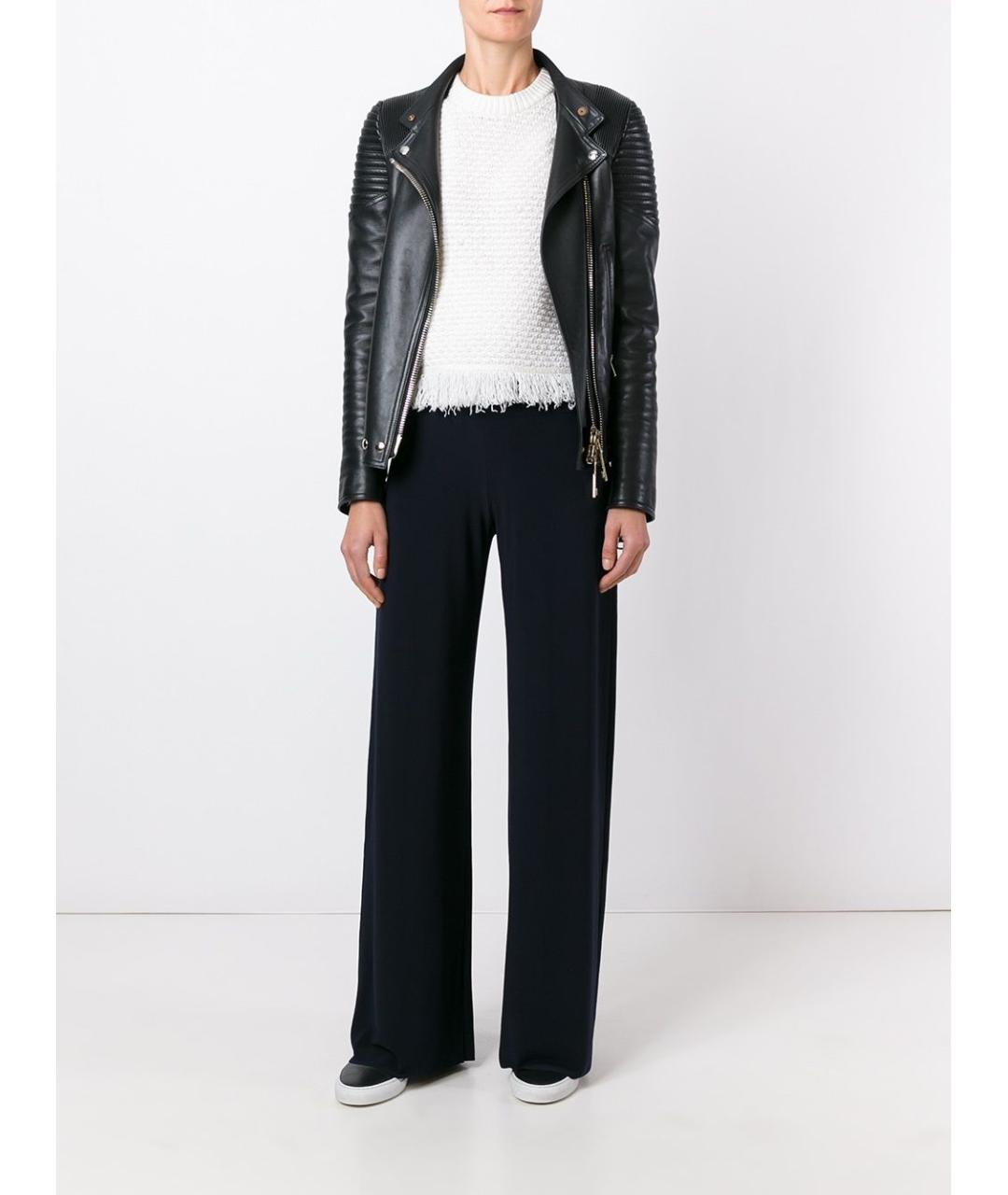 NORMA KAMALI Синие полиэстеровые прямые брюки, фото 2