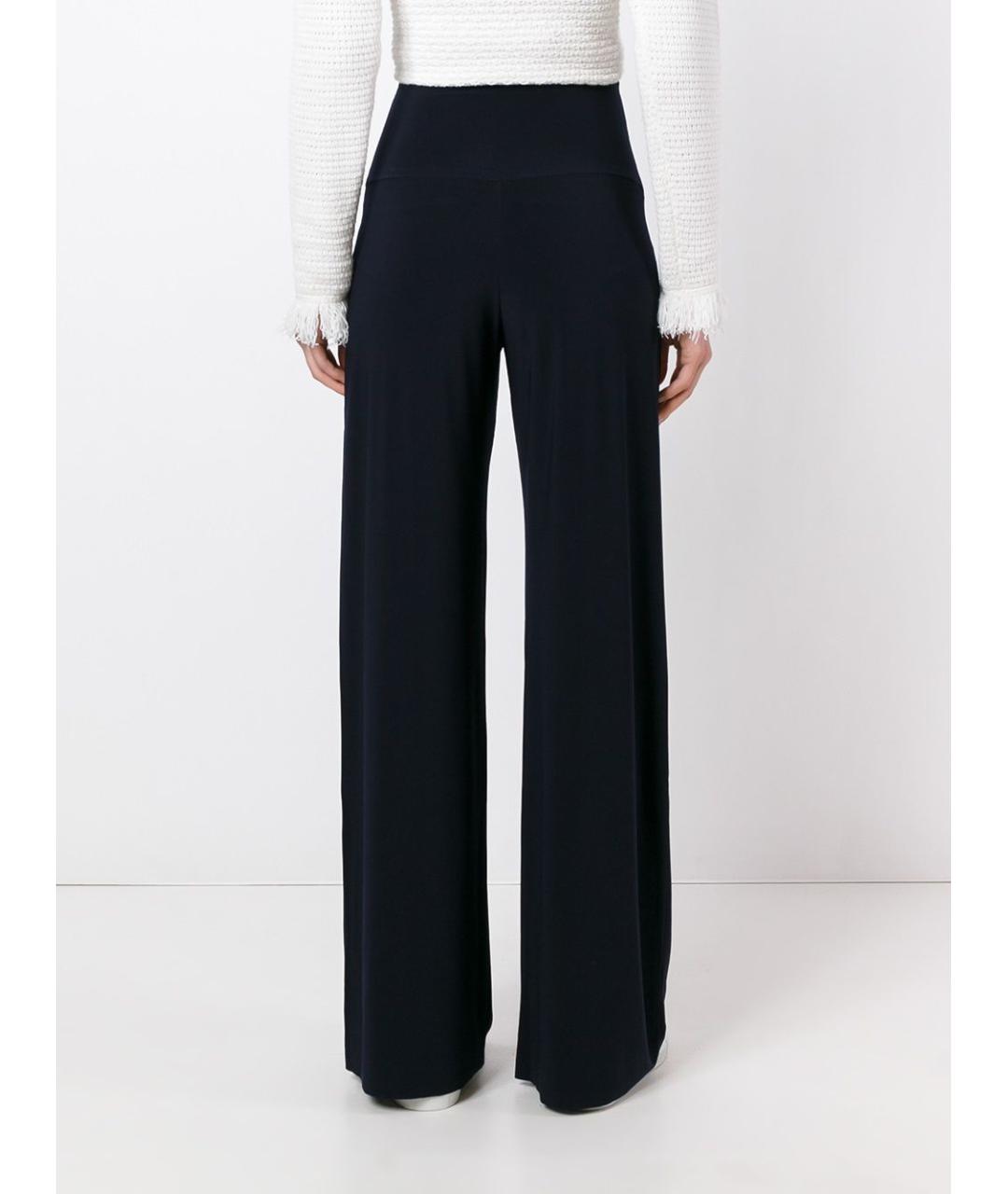 NORMA KAMALI Синие полиэстеровые прямые брюки, фото 4
