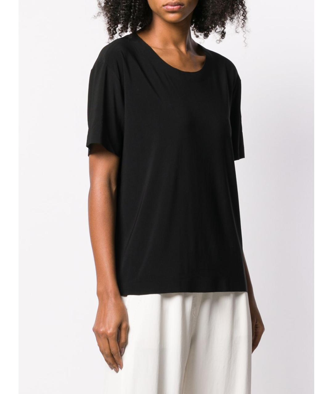 NORMA KAMALI Черная полиэстеровая футболка, фото 3