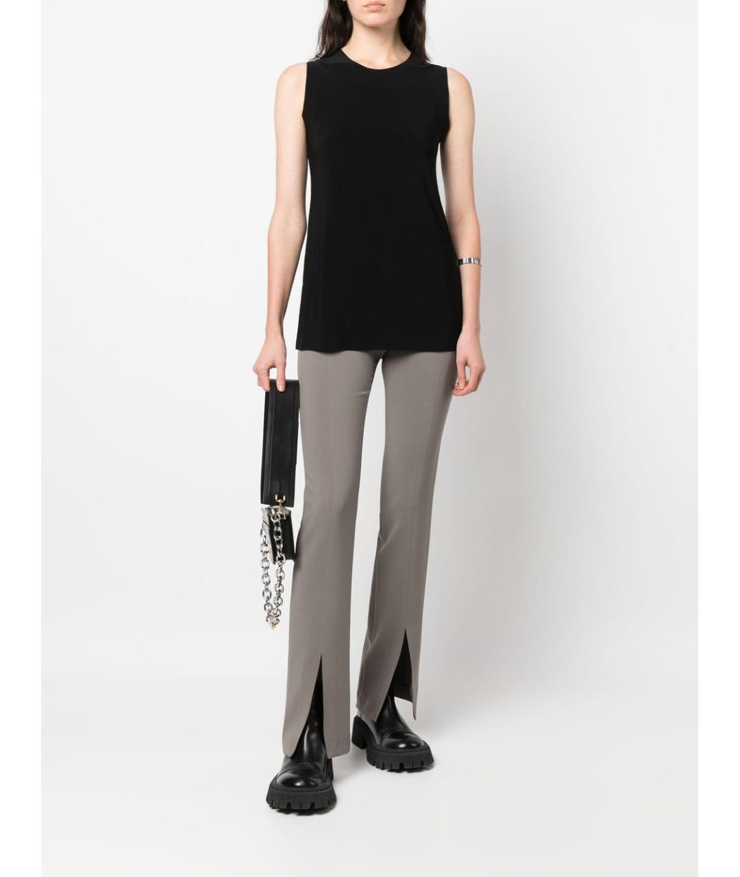 NORMA KAMALI Черная полиэстеровая майка, фото 4