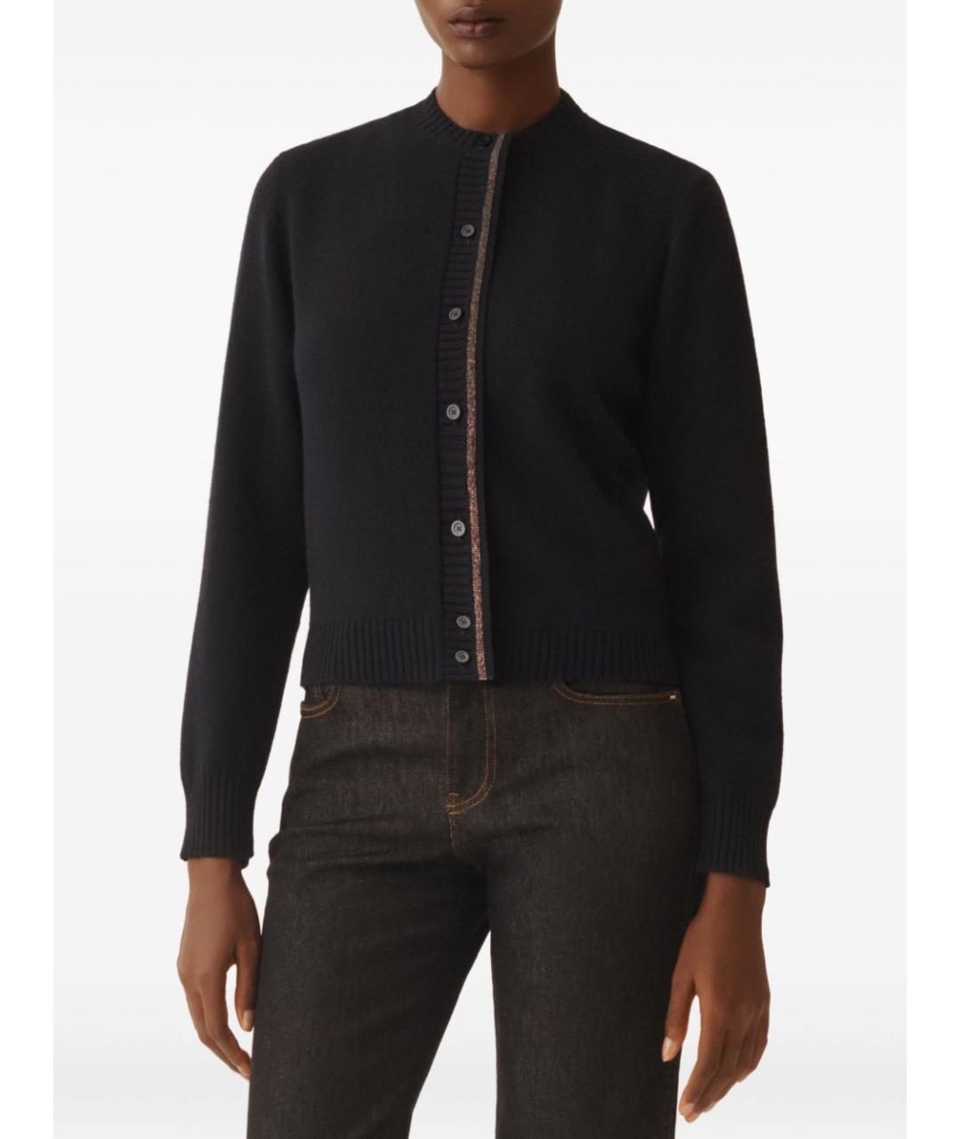 FABIANA FILIPPI Черный шерстяной кардиган, фото 5