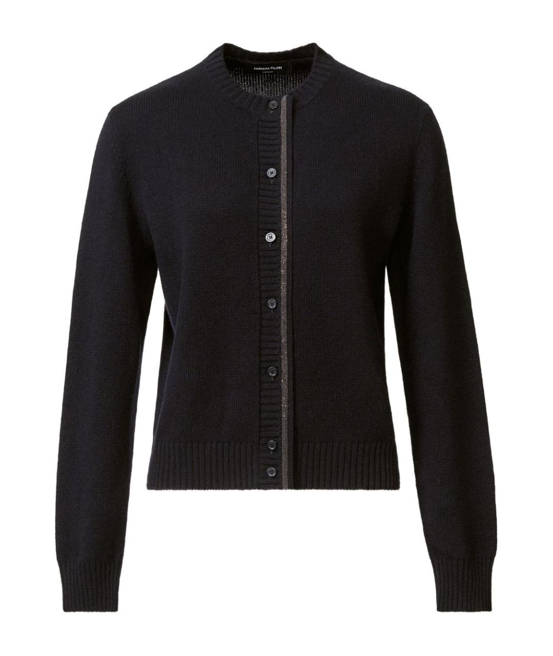 FABIANA FILIPPI Черный шерстяной кардиган, фото 1