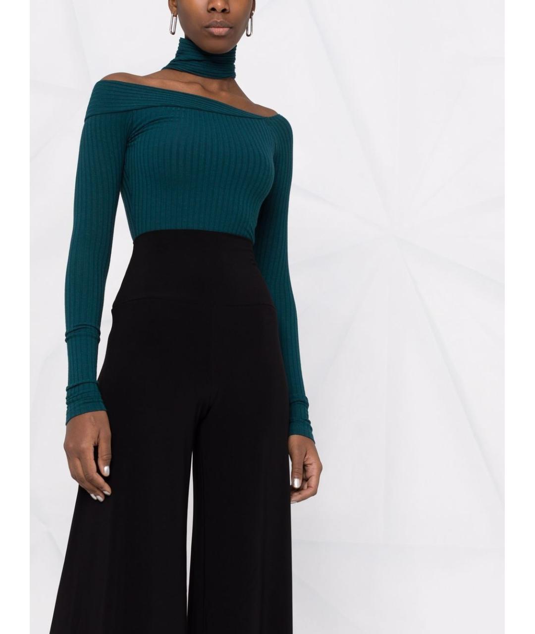 NORMA KAMALI Черные полиэстеровые прямые брюки, фото 5