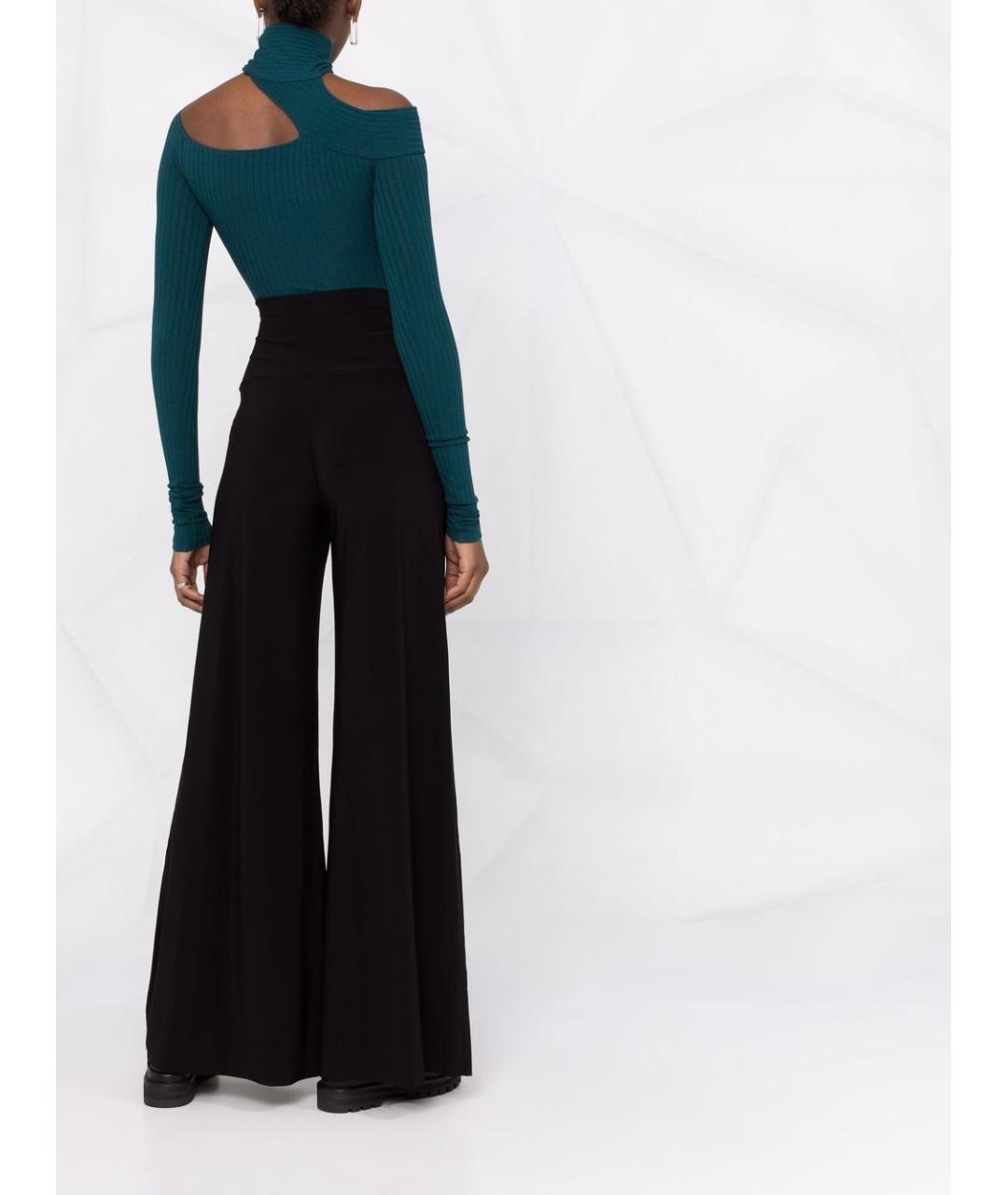 NORMA KAMALI Черные полиэстеровые прямые брюки, фото 4