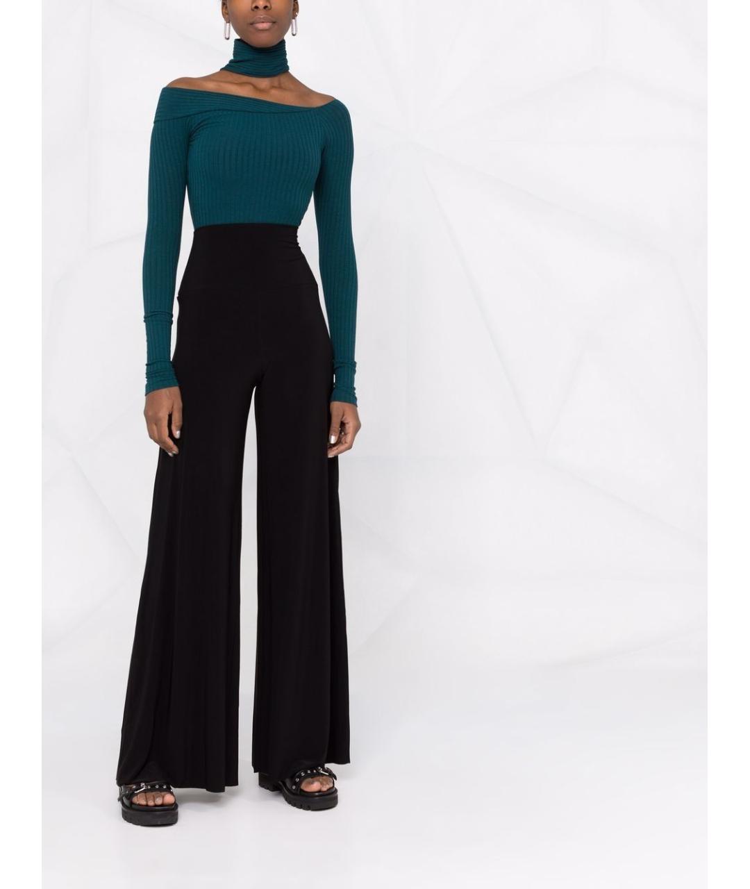 NORMA KAMALI Черные полиэстеровые прямые брюки, фото 3